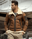 B3 Bomber Flight Aviator Sheepskin Leather Jacket