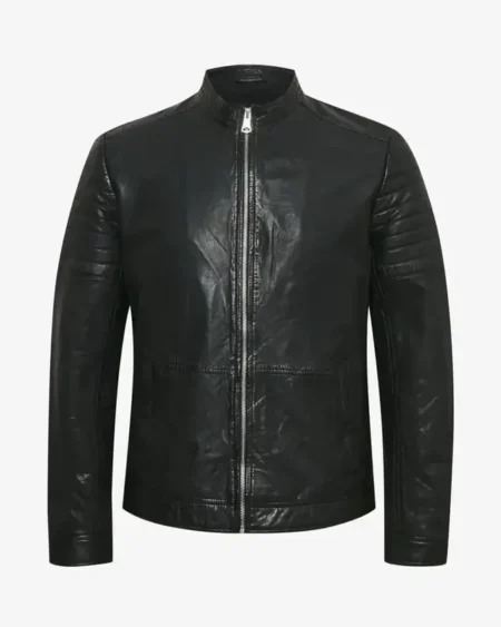 Davis Cafe Racer Black Leather Jackets Men