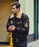 Denver Black Bomber Leather Jacket Aviator