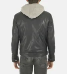 Men’s Erico Shaldon Hoodie Lambskin Black Leather Jackets