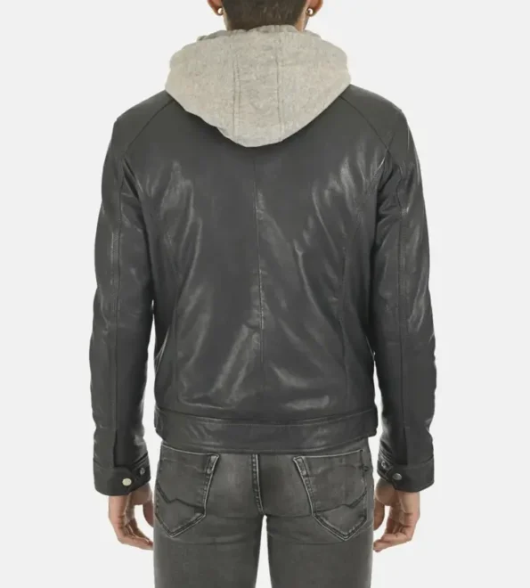 Erico Shaldon Hoodie Lambskin Black Leather Jackets