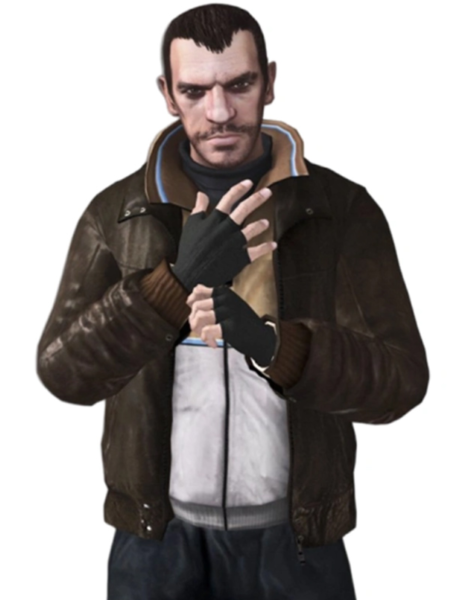 GTA-VI Niko Bellic Brown Leather Jacket