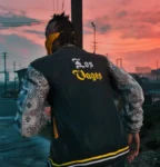 GTA-VI Vagos for MP Male Black & White Varsity Jacket