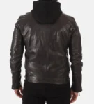 Men’s Athens Black Hooded Genuine Leather Jacket