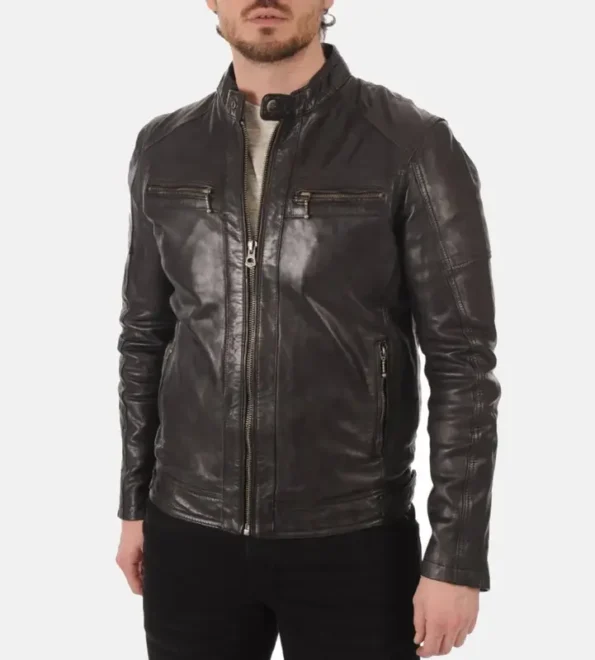 Men’s Athens Black Hooded Genuine Leather Jackets