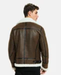 Mens Black Liner Shearling Leather Jacket