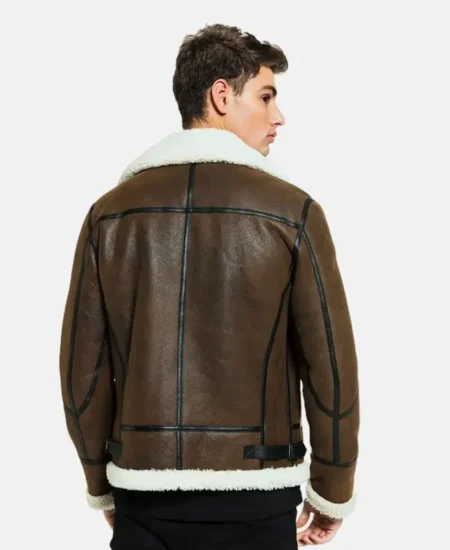 Mens Black Liner Shearling Leather Jackets