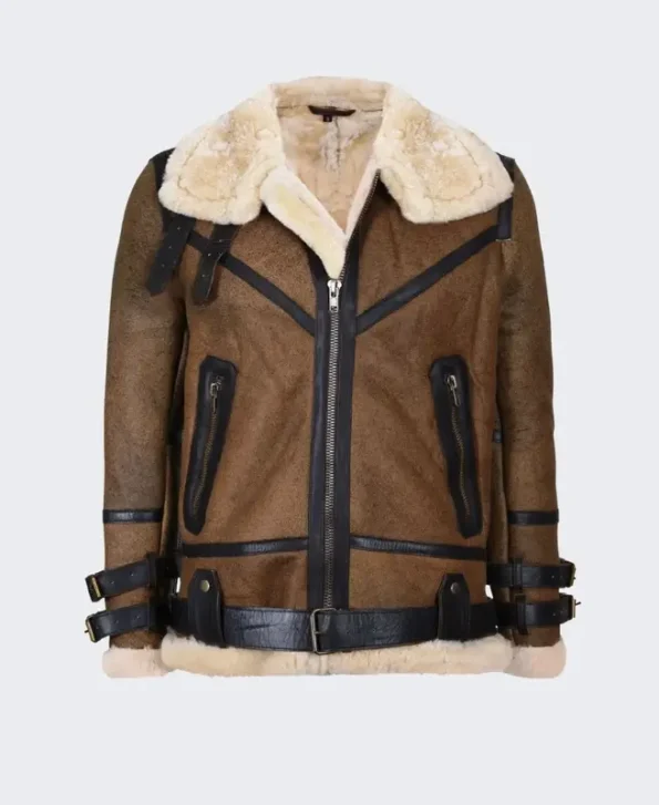 Men’s Classic B3 Brown Shearling Leather Jacket