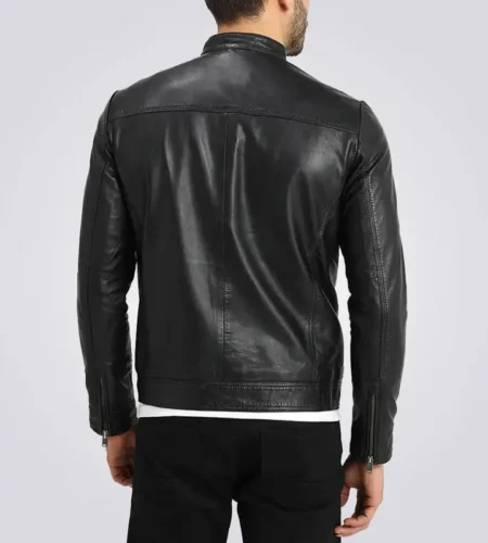 Men’s Classic Black Cafe Racer Leather Jackets