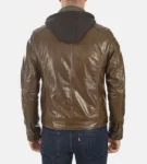 Men’s Erico Molton Mocca Hoodie Genuine Buffalo Jacket