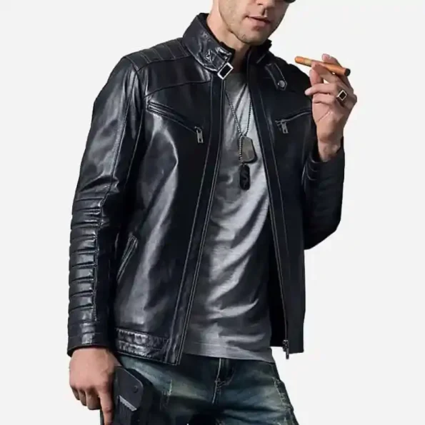 Men’s Genuine Sheepskin Biker Leather Jacket