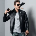 Men’s Genuine Sheepskin Biker Leather Jacket