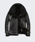 Men's Oversized Black B3 Bomber Shearling Leather Jacket