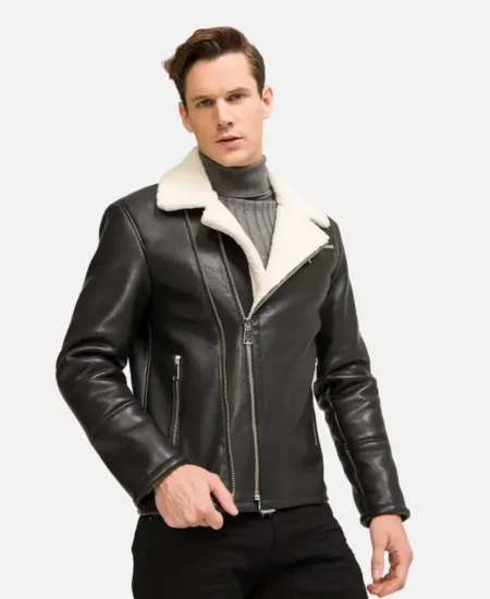 Moto Style Real Shearling Leather Jackets