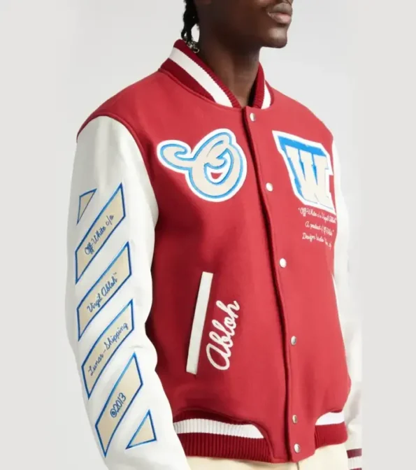 OFF-White Varsity Red & White Jackets Men