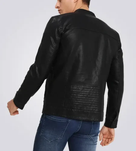 Onsal Classic Black Cafe Racer Leather Jackets