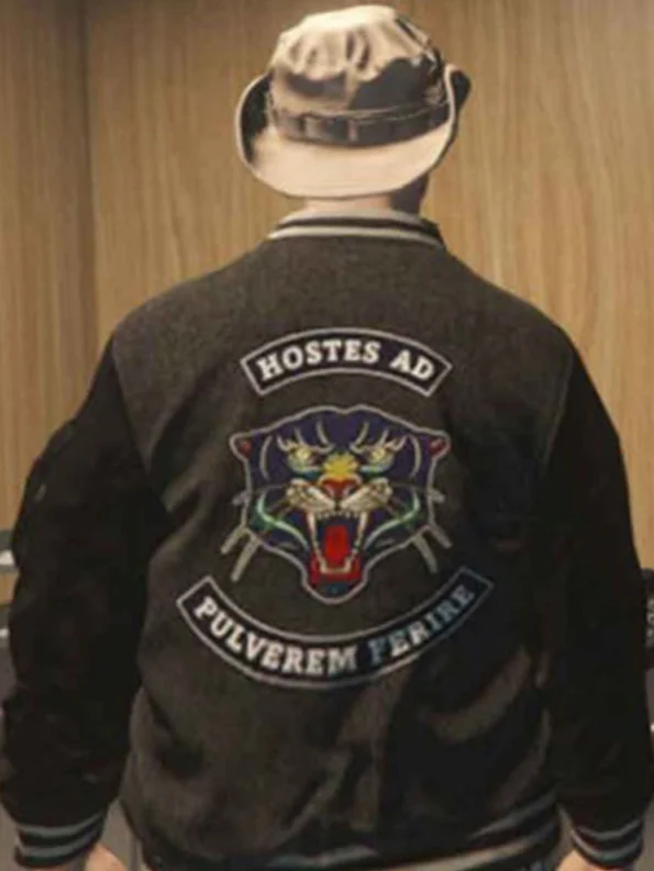 Panther GTA-VI Grey & Black Varsity Jackets